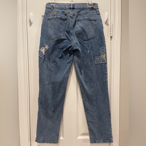Coldwater Creek Women's 10 Wanderlust Boyfriend Jeans Patchwork Artsy Cottage - Picture 2 of 8